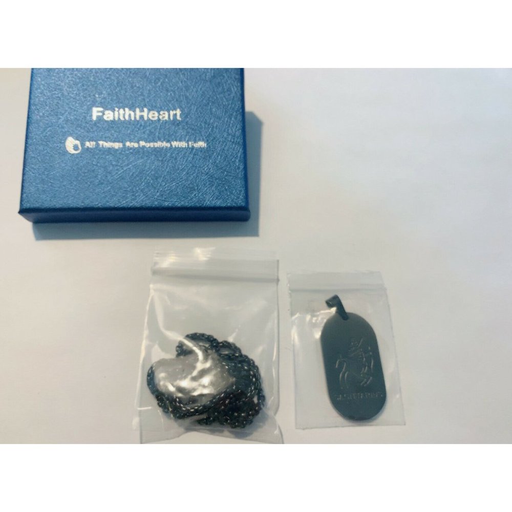 FaithHeart Sagittarius Black Stainless Steel Horoscope Necklace Engravea… - Picture 4 of 5